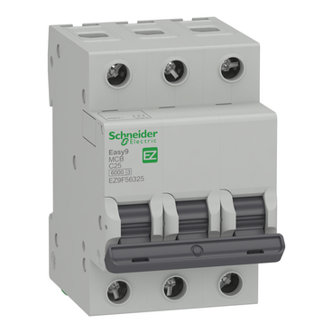 Easy9 miniature circuit breaker- 3P - 25 A - C curve - 6000 A - 400 V
