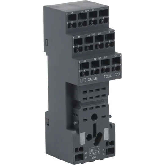 Socket RXZ - separate contact- 12/6 A - < 250 V - Push and Stay - for RXM2/RXM4