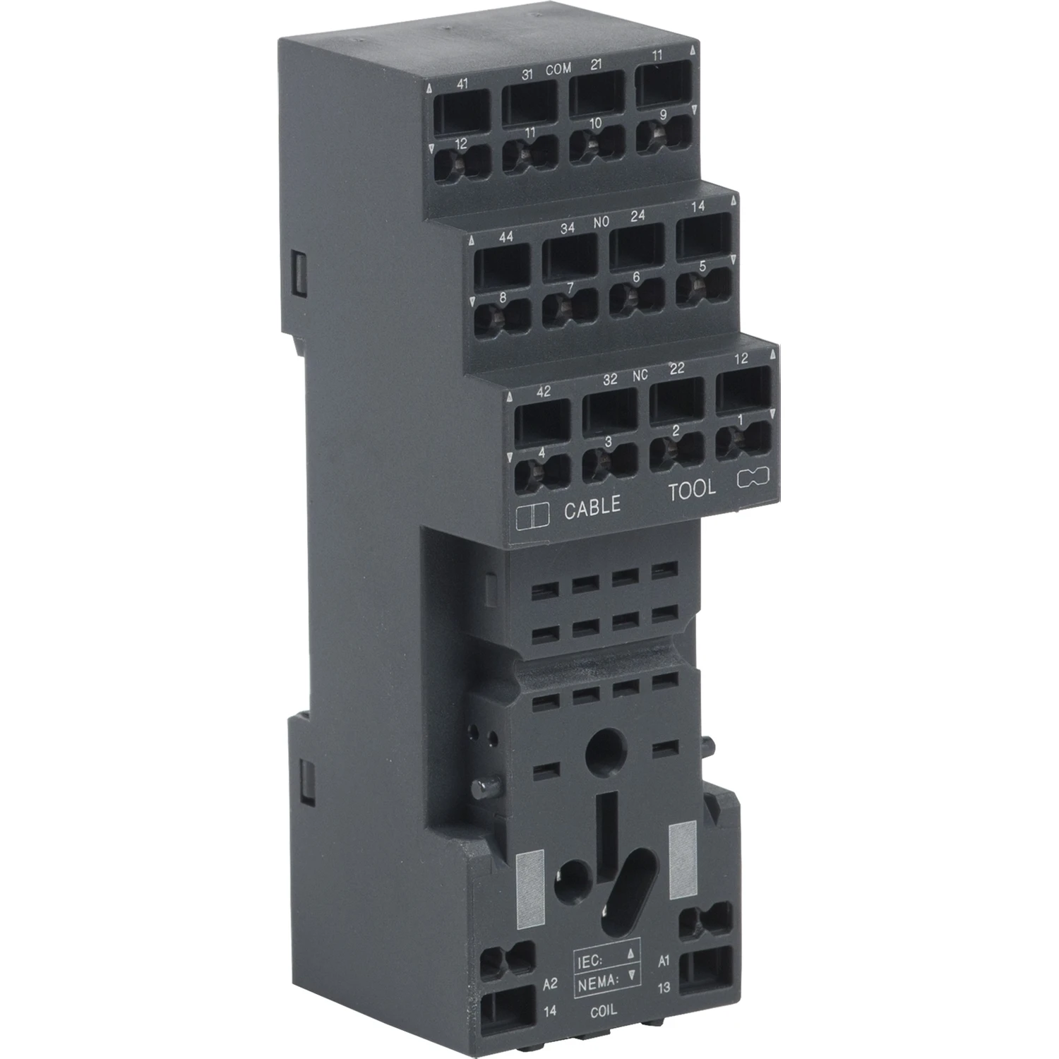 Socket RXZ - separate contact- 12/6 A - < 250 V - Push and Stay - for RXM2/RXM4