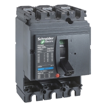 Circuit breaker basic frame, ComPact NSX100S, 100 kA at 415 VAC 50/60 Hz, 100 A, without trip unit, 3 poles