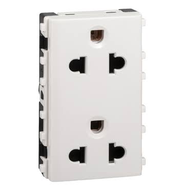 Concept - 2 Gang 3-Pin Universal Duplex Socket Outlet Module with Shutter