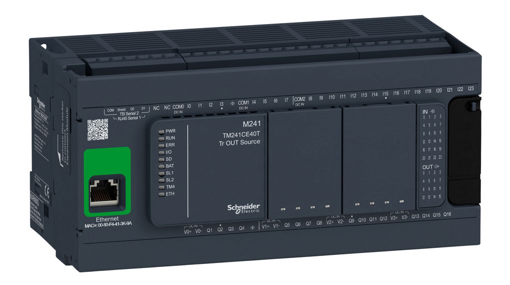 logic controller, Modicon M241, 40 IO, transistor, PNP, Ethernet